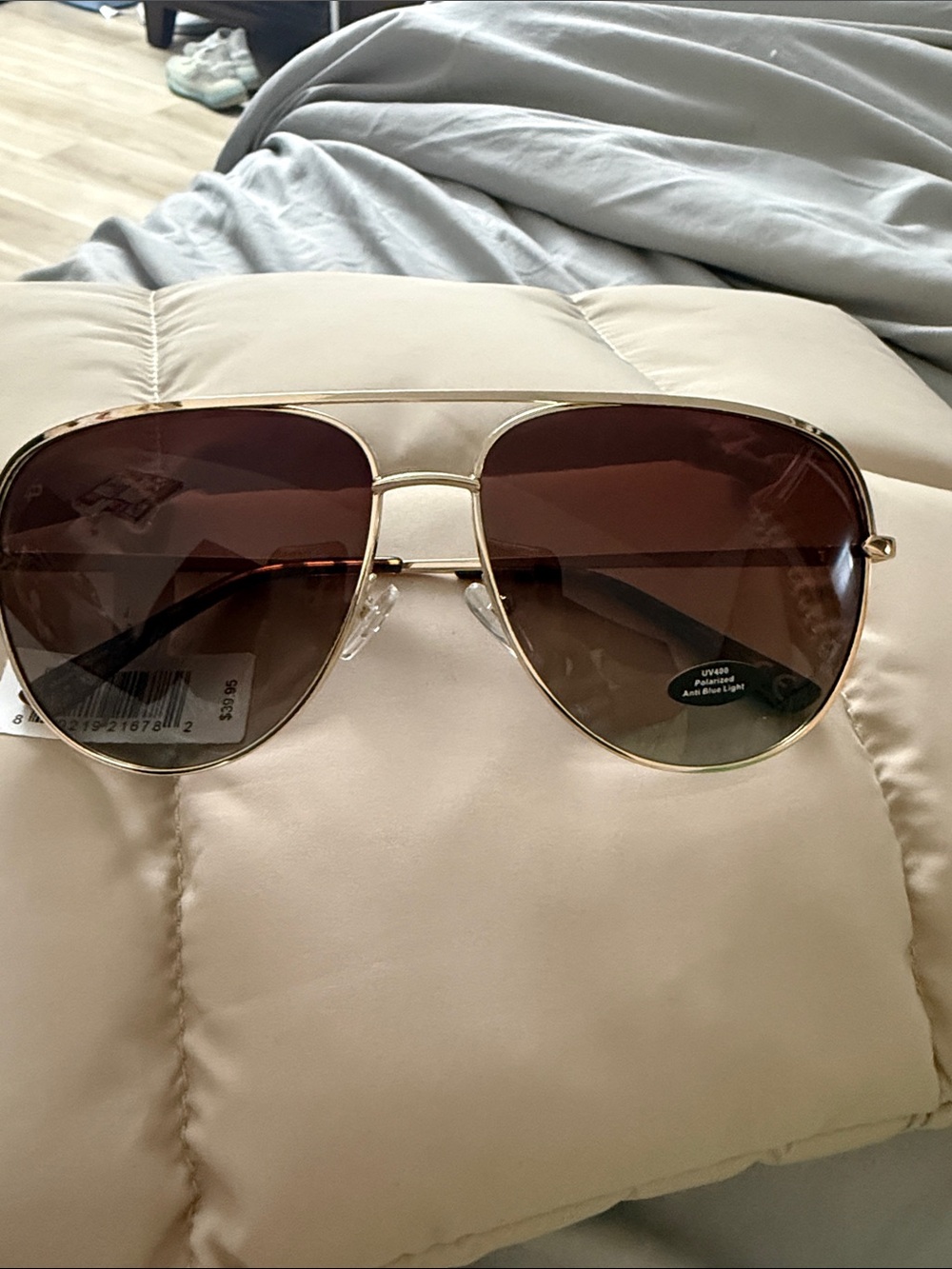 Men’s Aviator Sunglasses - Gold Frame with Brown Lenses